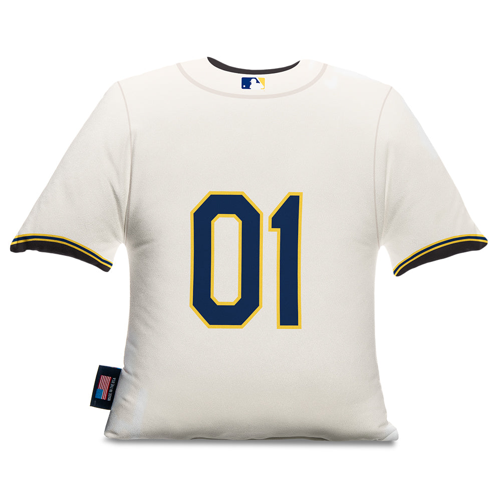 Big League Shirts Brewers Pinstripe Blue Long Sleeve